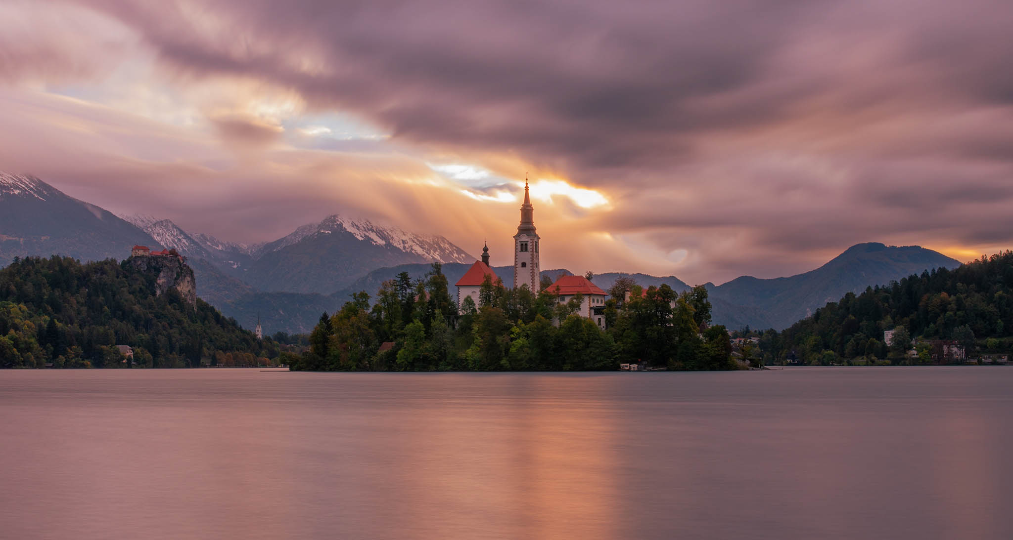 Sunrise at Lake Bled in Slovenia. Slovenia photography workshops
