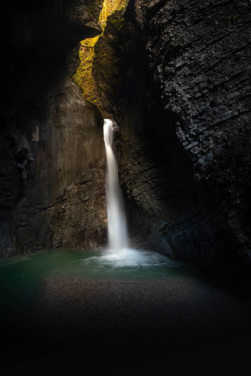 Slap Kozjak waterfall, Soca Valley, Slovenia photography workshops with Scott Boulton. Buy a fine art print.