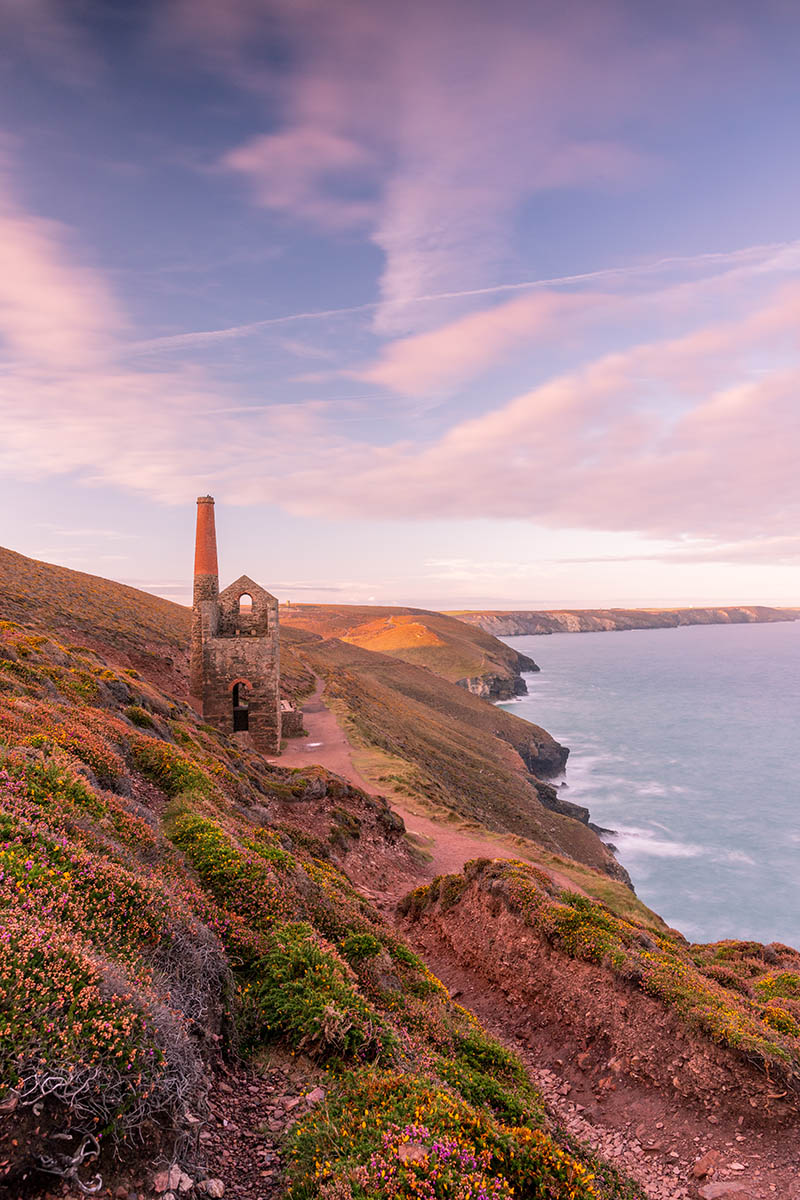 Wheal Coates, Towanroath Engine House at Chapel Porth in Cornwall, England. Buy a fine art print.