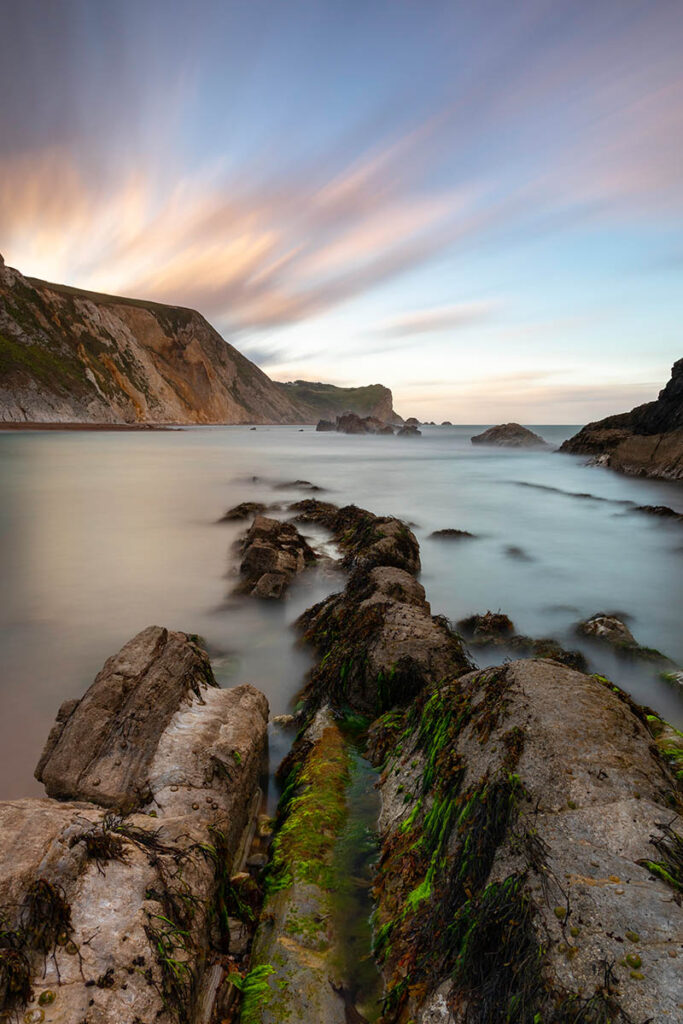Man o War Bay at sunrise, Dorset Coast, England. Dorset Photography Workshops with Scott Boulton.