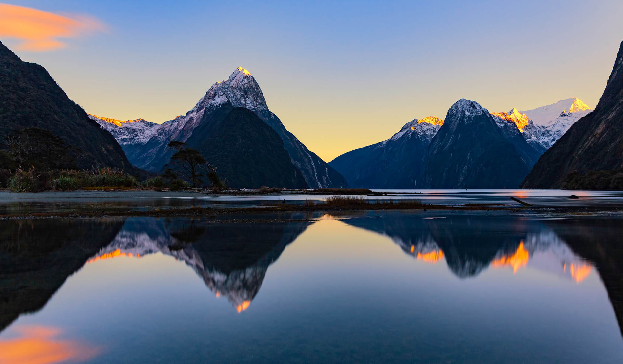 Milford Sound Sunrise, South Island, New Zealand.