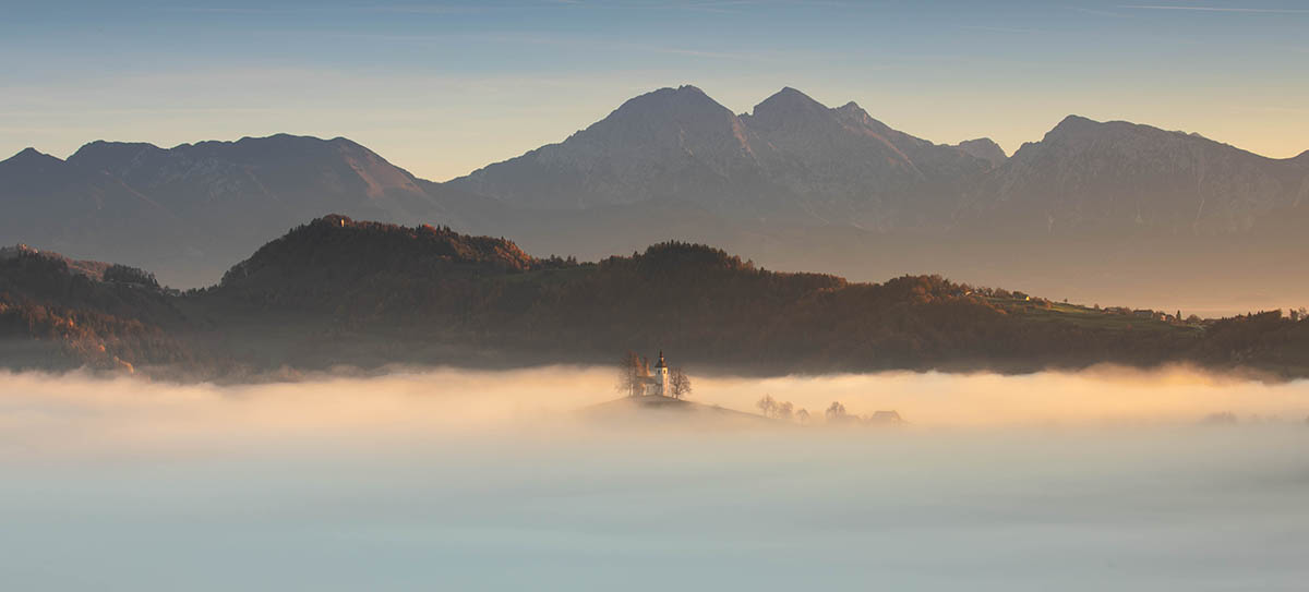 Saint Thomas Church view, Slovenia. Buy a fine art print.