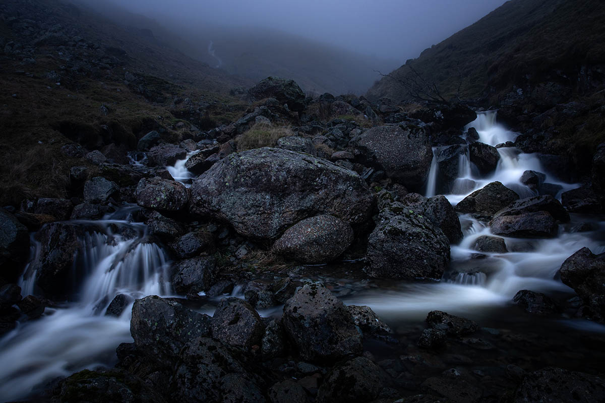 Raise Beck Falls and Valley, Lake District, England.