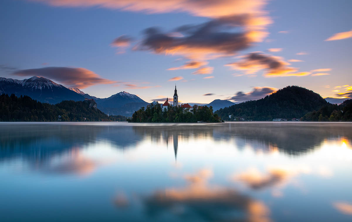 Lake Bled island church, Slovenia. Buy a fine art print.